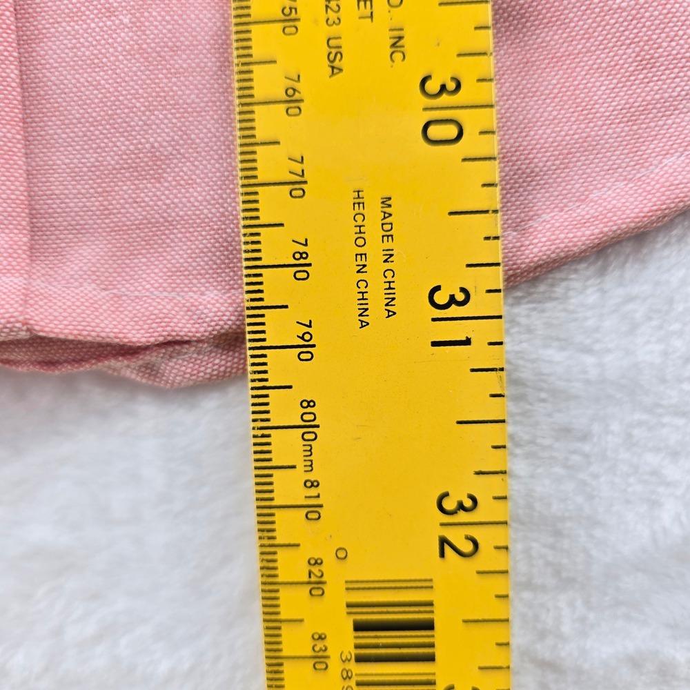 Stafford Button Down Mens 15 Short Sleeve Coral Pink Wrinkle Free Oxford Shirt - Picture 7 of 9